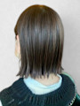 切りっぱなしボブ ボブ 縮毛矯正 アッシュベージュ