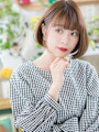 大人かわいいシースルー前髪前下がりミニボブ　ミニボブレイヤー