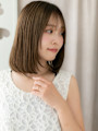 リタッチカラー姫カットミディアムレイヤースタイル20代30代