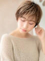 アンブレラカラー抜け感小顔ショートマッシュパーマ20代30代