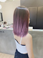パープルバレイヤージュ×ミディアムAラインボブ 