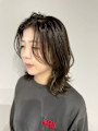 ミディアムヘアのヘアスタイル/韓国風/オリーブカラー