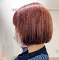 ルビーレッド艶ボブ