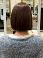 切りっぱなしボブ 透明感カラー アッシュブラウン 髪質改善 