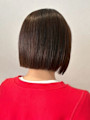 切りっぱなしボブ ブラウンカラー 髪質改善 透明感カラー