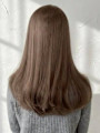 ブラウンベージュ 髪質改善 韓国ヘア ストレート 透明感