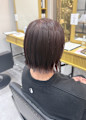 ミニボブ×ピンクブラウン