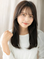 黒髪アッシュ顔周りカット大人美人エアストレート30代40代