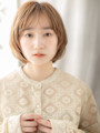 スモーキーブラウンシャギーカット小顔レイヤーボブ20代30代