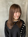 ミディアム　レイヤー　ワンカール　ナチュラル　ストレート