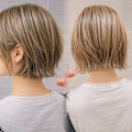 くびれボブ/髪質改善/艶髪/小顔/30代/ベージュ