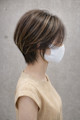 白髪ぼかしハイライトで立体感大人ショート