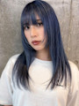 韓国ヘア レイヤーカット アッシュブルー ブリーチ 20代*