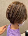 ハイライトショートボブ
