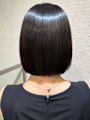 縮毛矯正 ストレートヘア ミニボブ 艶髪ショートヘア　黒髪