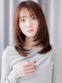 大人美人艶感ストレートセミロングレイヤーカット30代40代
