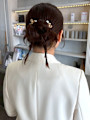 結婚式 ヘアセット カチモリ風 タイトお団子 三つ編み