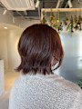 レイヤーボブ×ピンクブラウン