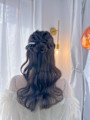 《あやね》ヘアセット／ハーフアップ／ウェーブ巻き