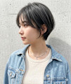 大人可愛い暗髪ショートボブ＆襟足すっきりレイヤー