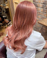 ピンクミルクティーベージュ/セミロングレイヤー/A5