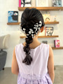 子供ヘアセット結婚式あみ下ろしアレンジ