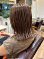 外ハネ チョコレートブラウン ハイライト 20代 ストレート