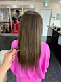 髪質改善　ストレート　ブラウンカラー　