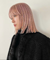 ケアブリーチボブウルフレイヤーハッシュカットピンクカラー
