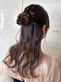 《あやね》ヘアセット／お花×ハーフアップ