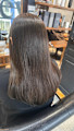 ダークグレーアッシュブラウンロング縮毛矯正毛