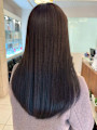グレージュ 髪質改善 サラツヤストレート 艶髪カラー ロング