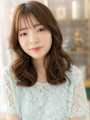 Aラインくびれヘア韓国風エアウェーブパーマ　グレージュb