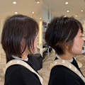 頭の形を綺麗に見せる丸みショート