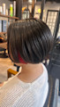 ショートボブインナーカラーレッド