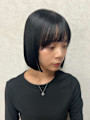 切りっぱなしボブ×ブルーブラック
