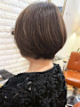 大人ショートボブ ショートレイヤー アッシュブラウン 30代