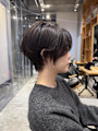 ◇大人40代50代60代ショートボブ丸みショート白髪ぼかし