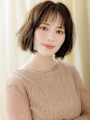 ダークアッシュブラウン大人美人立体感くせ毛風ボブ30代40代