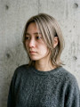 顔周りレイヤーボブ/ラテグレージュ/大人可愛い/内はねボブ