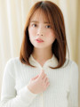 美髪ミルクグレージュブリーチなし艶感ストレート30代40代