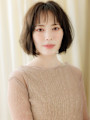 ダークアッシュブラウン大人美人立体感くせ毛風ボブ30代40代