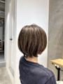 ◇大人40代50代60代ショートボブ丸みショート白髪ぼかし