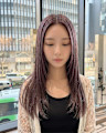 センターパート大人ロングブリーチなしダブルカラー