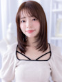 大人可愛い顔周りカットダークアッシュブラウンレイヤーカットb