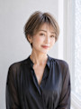 ◇大人40代50代60代ショートボブ丸みショート白髪ぼかし