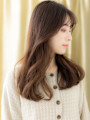 グレージュブラウン韓国巻き毛先パーマヨシンモリ30代40代