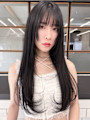 韓国風レイヤーナチュラルストレート後れ毛エアリーワンカール