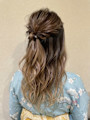 浴衣着付（10種ヘアアレンジサービス）プランのヘアセット4
