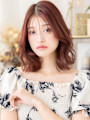 大人美人ひし形ミディアム艶感バーガンディ　淡いピンクb